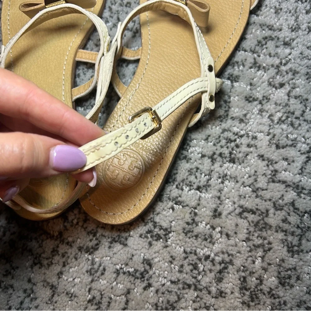Tory Burch Brown Kailey Patent Leather Strappy Sandals Size 8
